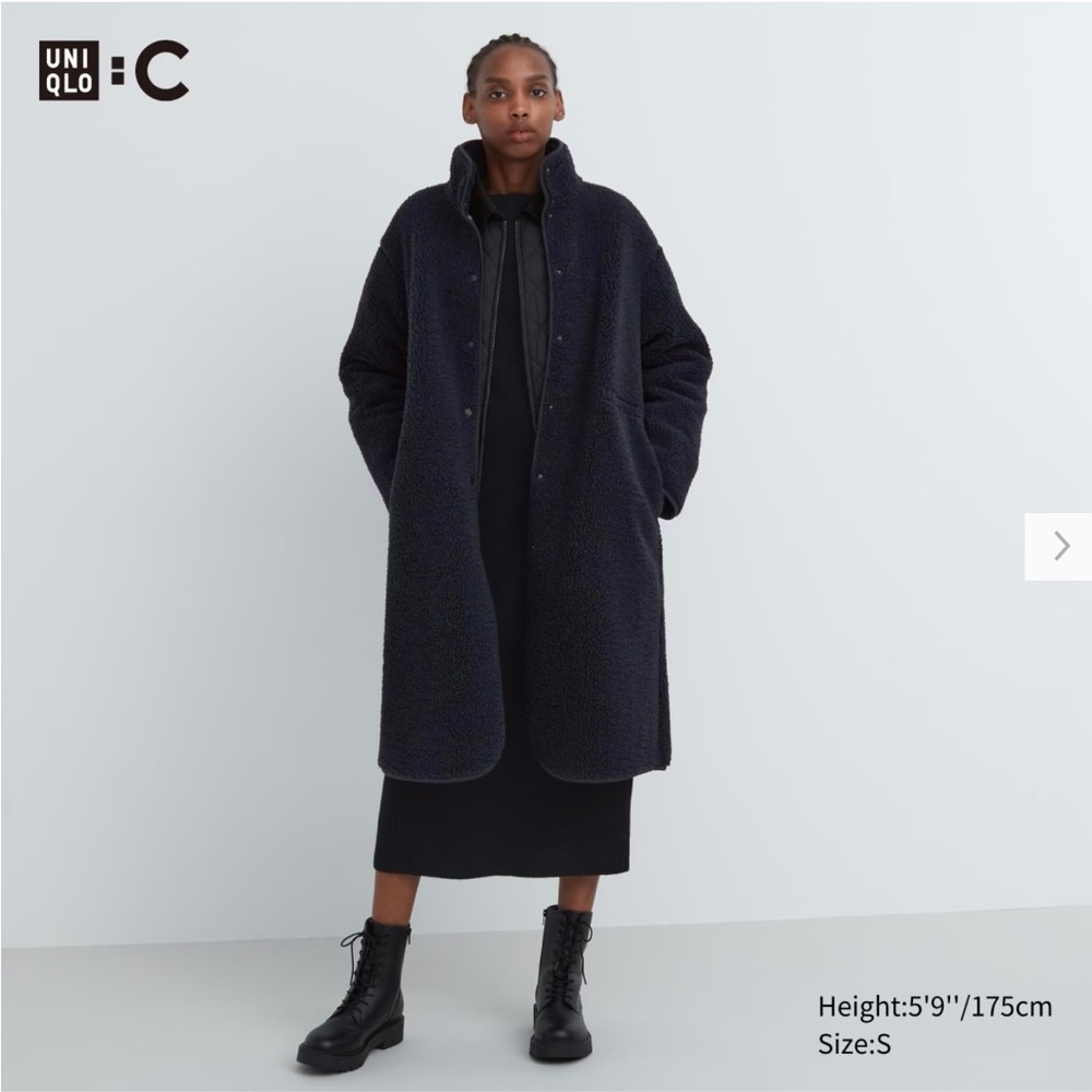 Uniqlo Long Fleece Jacket - Stand Collar
